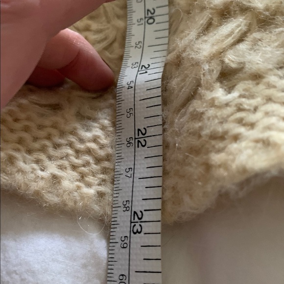 CREAM CHUNKY KNIT WOOL AND MOHAIR SWEATER MADE IN ITALY - Picture 6 of 8